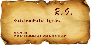 Reichenfeld Ignác névjegykártya