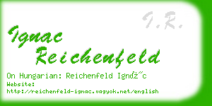 ignac reichenfeld business card